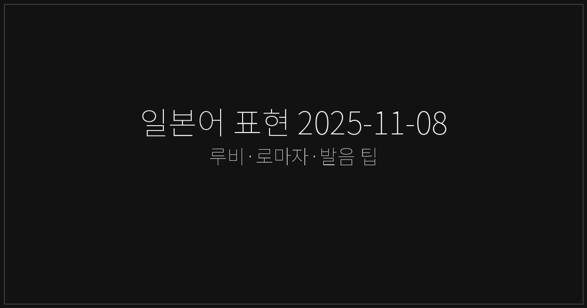 일본어 표현 2025-11-08