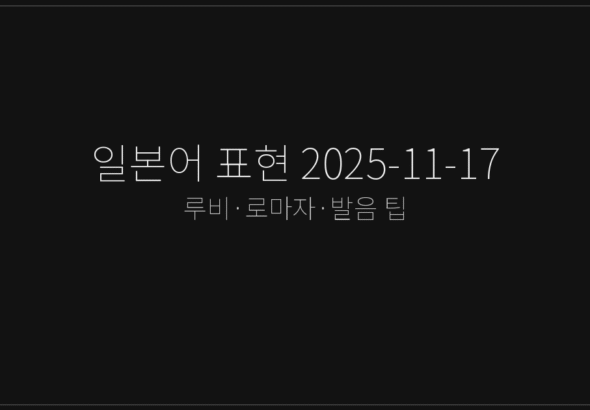 일본어 표현 2025-11-17