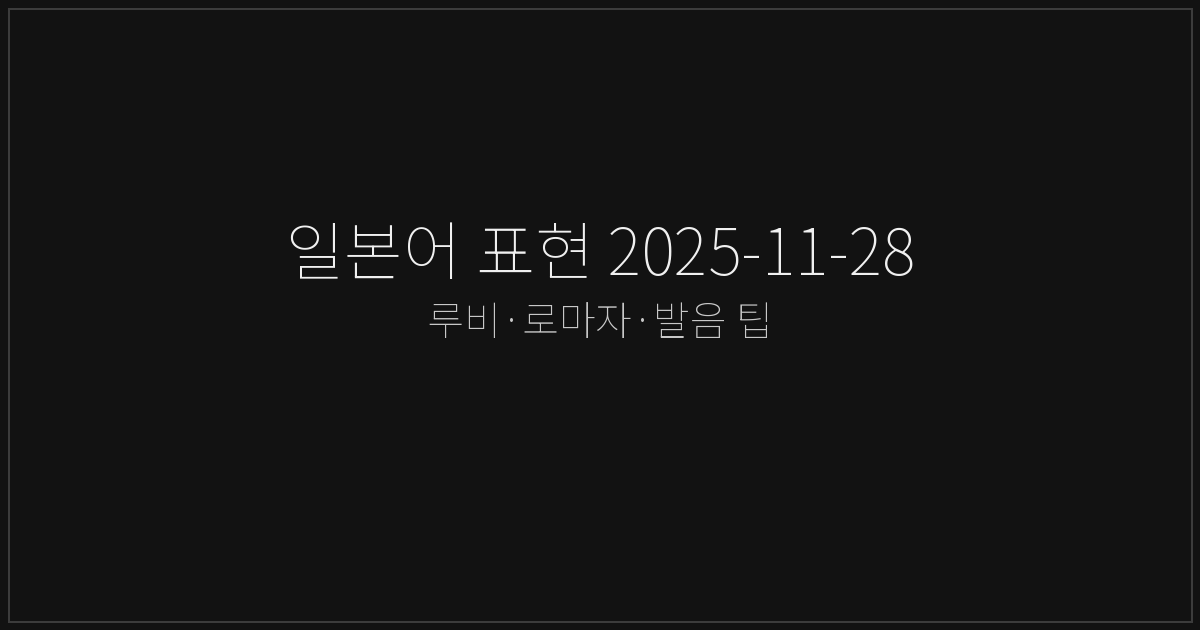 일본어 표현 2025-11-28