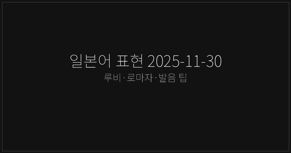 일본어 표현 2025-11-30