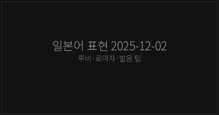 일본어 표현 2025-12-02