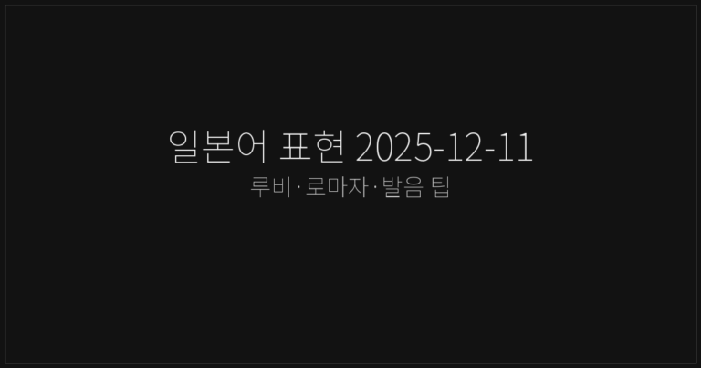 일본어 표현 2025-12-11