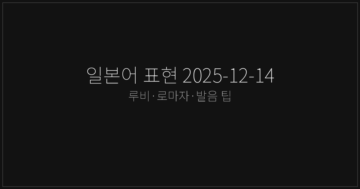 일본어 표현 2025-12-14