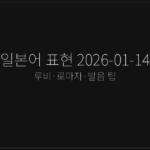 일본어 표현 2026-01-14
